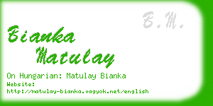bianka matulay business card